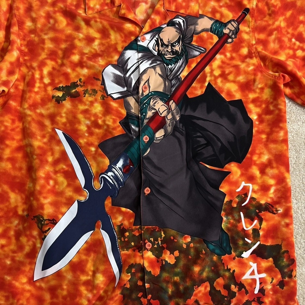 Vintage 90s Chinatown K.A.D. Clothing Co Mens XL Anime Samurai Flames Dragon - Picture 4 of 9